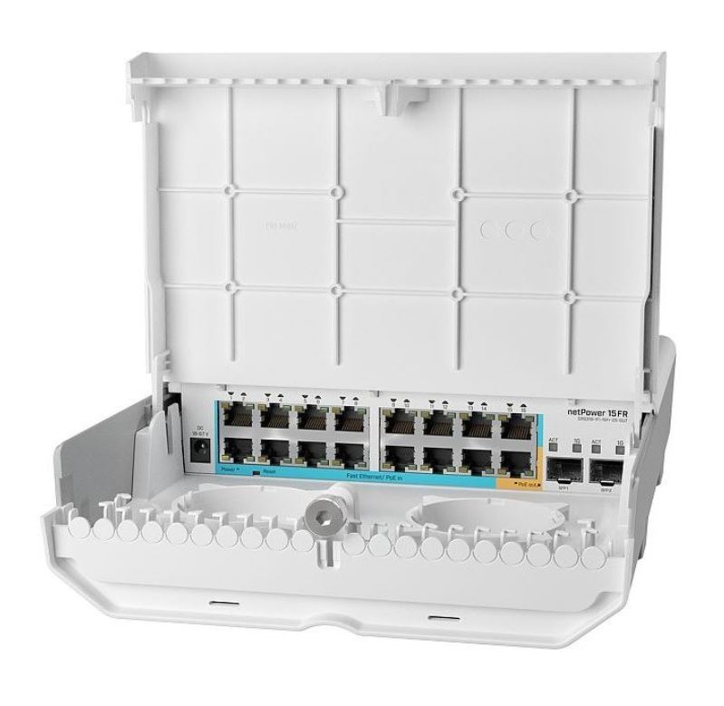 Kültéri, 2SFP, 15 POE, 16 gigabit LAN, IPV6, MikroTik switch CRS318-1FI-15FR-2S-OUT